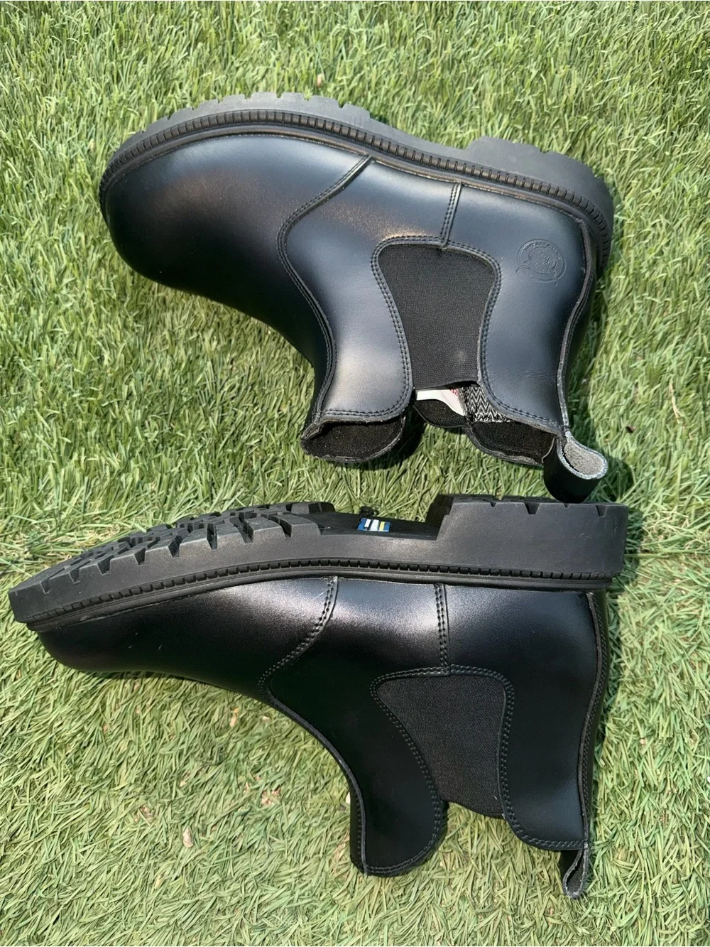 Men's Classic Black Leather Chelsea Boots — Steel Slip-On Style